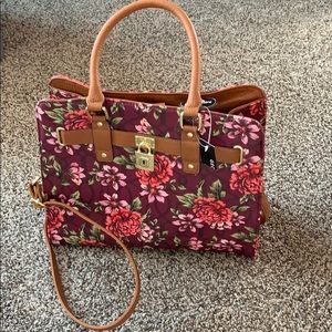 Floral print tote purse